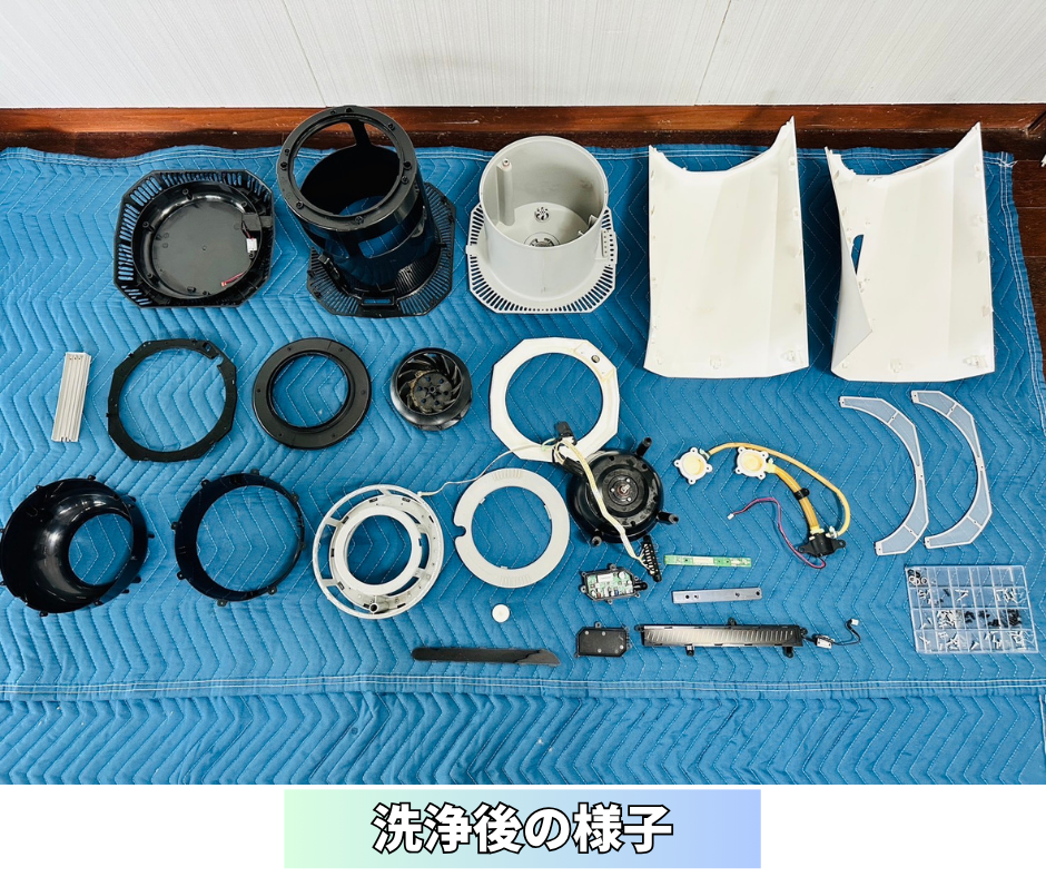 Airdog moi分解洗浄後のパーツ一式|プロによる徹底洗浄で新品同様に蘇った内部構造