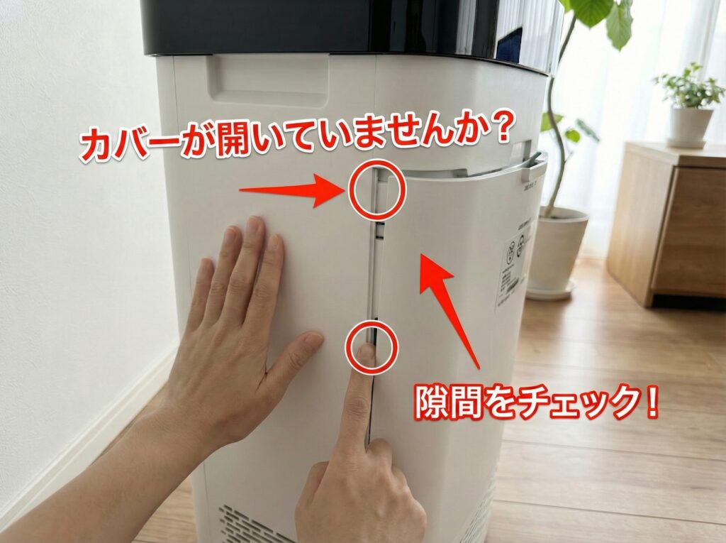 Airdogのカバーが閉まらない時に確認するスイッチ隙間チェック